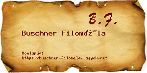 Buschner Filoméla névjegykártya